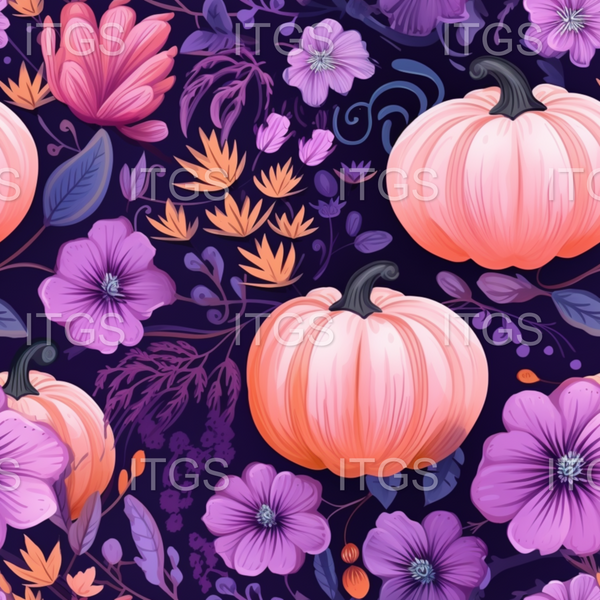 RTS - Pumpkin Passion - Purple Floral Vinyl