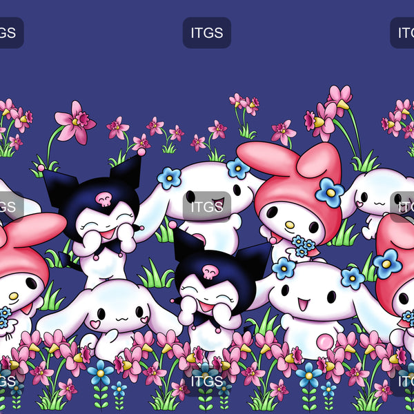 Easter Friends Border - Blue