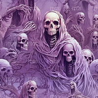 RTS - Lavender Horror - Skeletons Waterproof Canvas