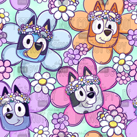 Flowered Pups - Mint