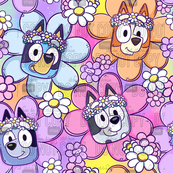 Flowered Pups - Bright Multi