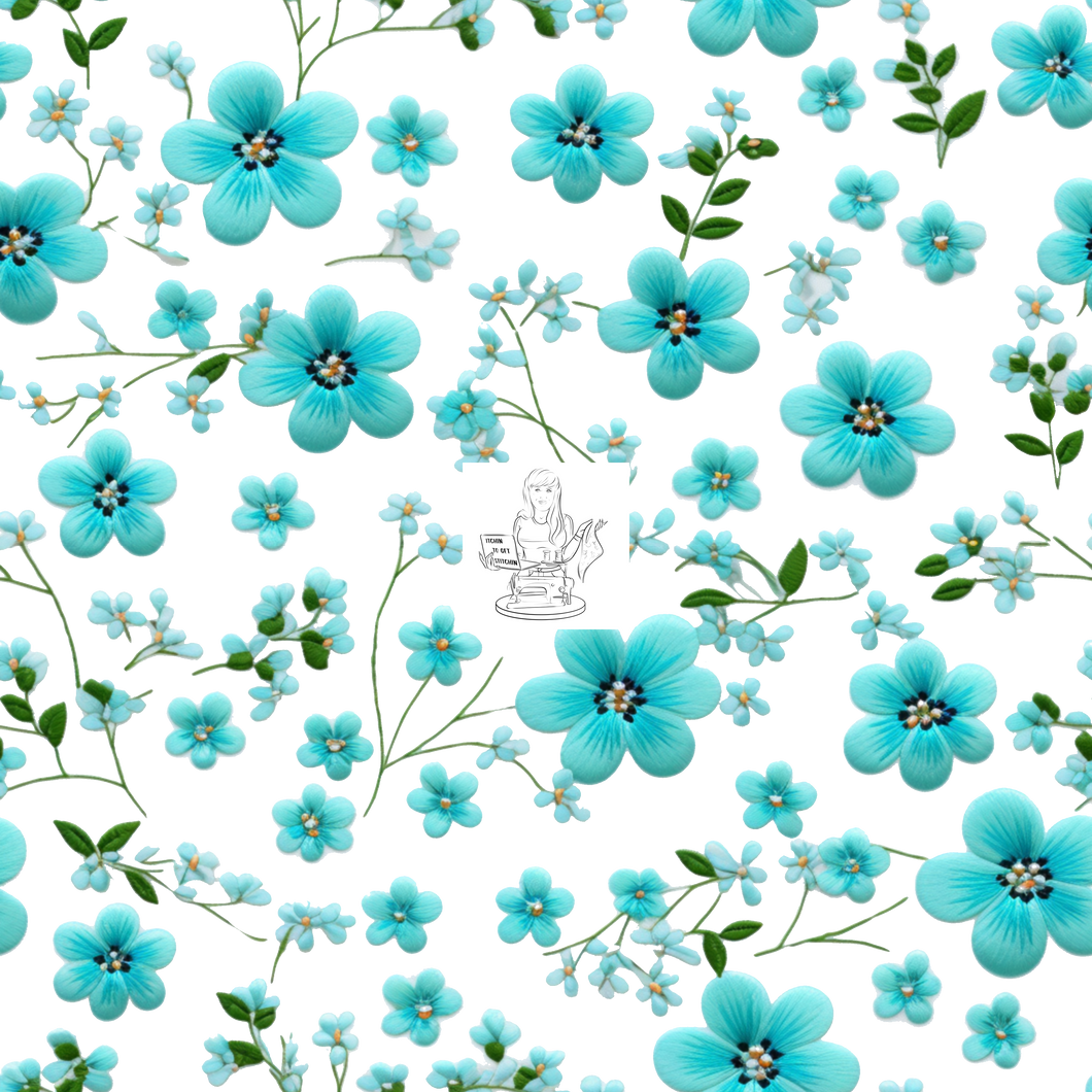 RTS - Clear Vinyl Design  -   Aqua Garden