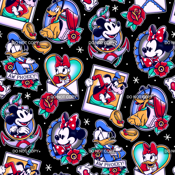 Mouse and Friends Tat - Black