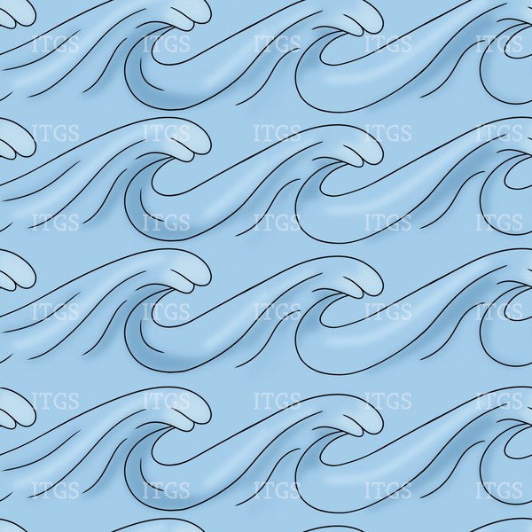 RTS - Castaway Crew Coordinate - Waves Waterproof Canvas