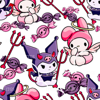 Clear Vinyl Design  -  Spooky Kitty Crowd / Angels & Devils