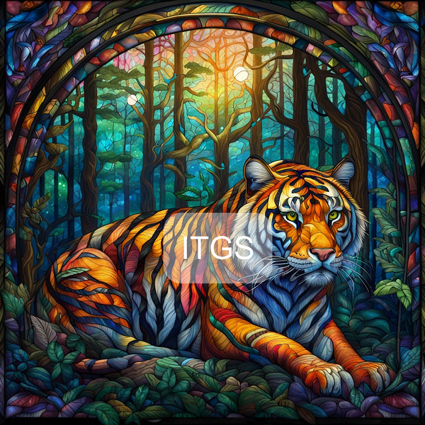 Stained Enigma Panel - Tiger