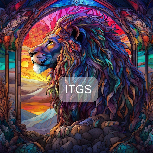 Stained Enigma Panel -  Lion