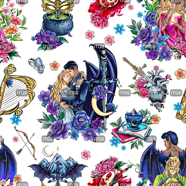 Clear Vinyl Design  -  Thorns and Roses 2