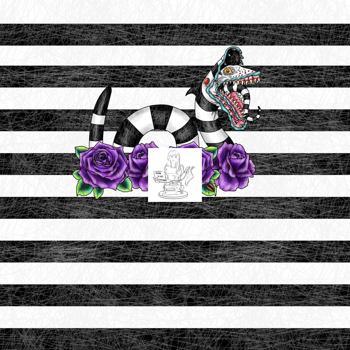 RTS - Squirmy Worm Panel - Roses - Athletic – Itchin To Get Stitchin ...