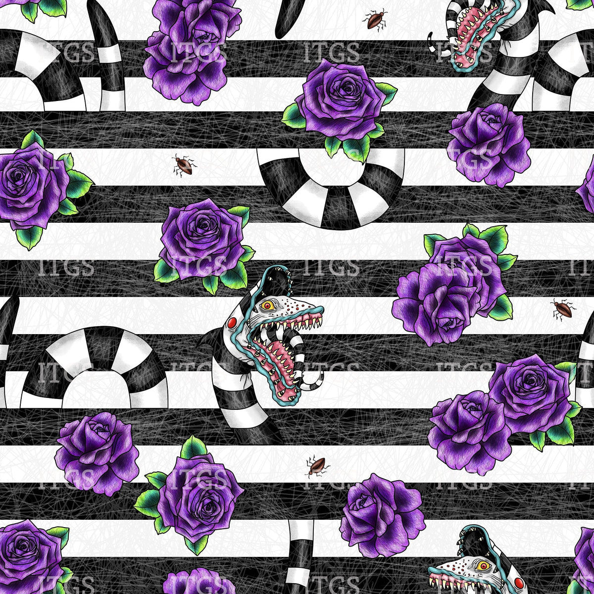 Preorder- Squirmy Worm - Roses – Itchin To Get Stitchin Custom Fabrics