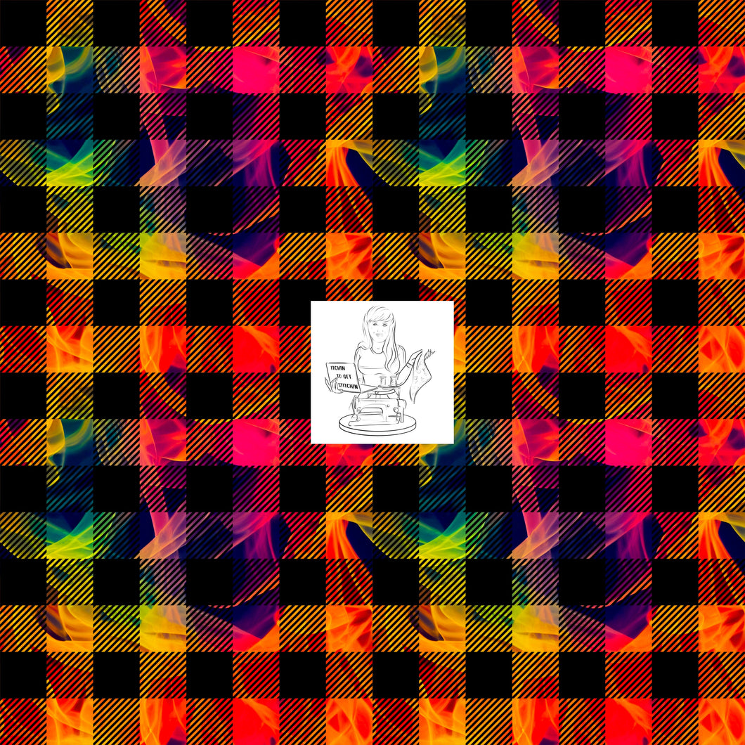 RTS -  Best Buds Coordinate -  Firey Plaid 2 Vinyl