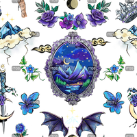 Clear Vinyl Design  -  Thorns and Roses 8
