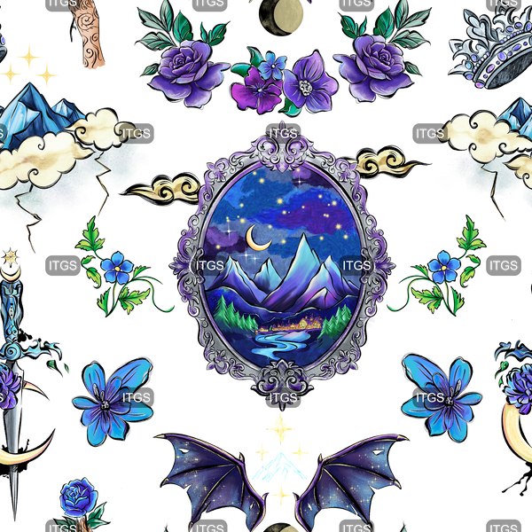 Clear Vinyl Design  -  Thorns and Roses 8