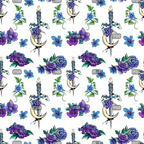 Clear Vinyl Design  -  Thorns and Roses 9