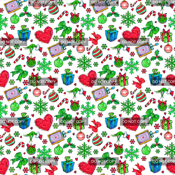 Clear Vinyl Design  -  Green Christmas 6