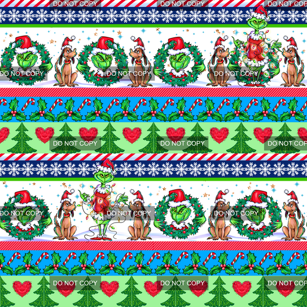 Clear Vinyl Design  -  Green Christmas 8
