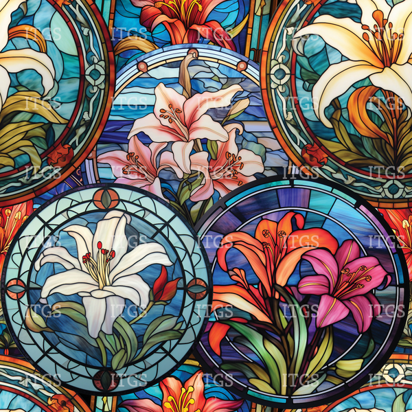 Stained Flowers - Lilies