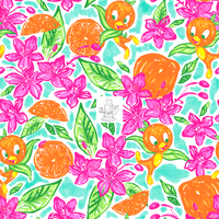 RTS - Orange Petals Cotton Lycra