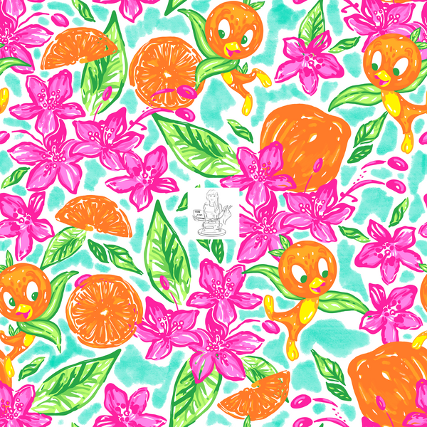 RTS - Orange Petals 100% Waterproof Canvas