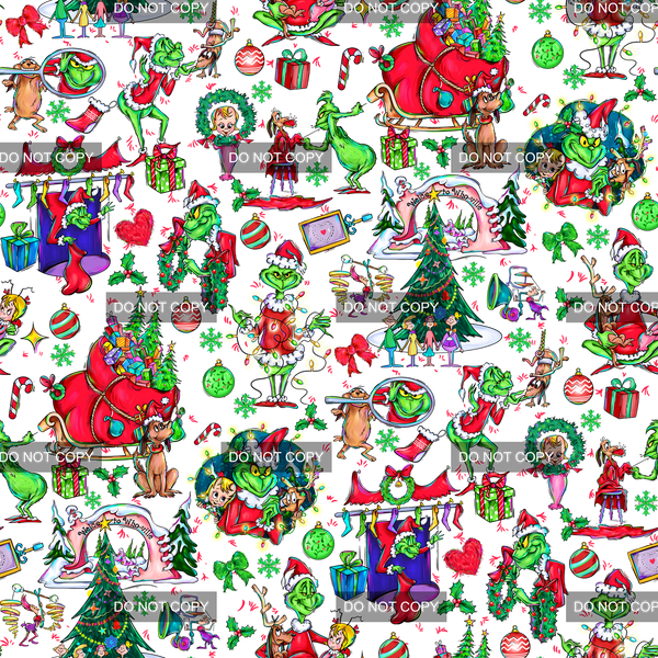 Clear Vinyl Design  -  Green Christmas 2