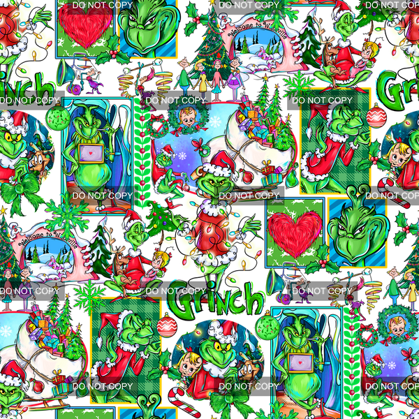 Clear Vinyl Design  -  Green Christmas 3