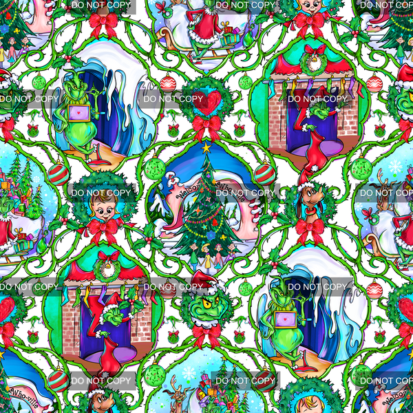 Clear Vinyl Design  -  Green Christmas 4