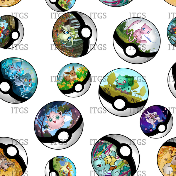 RTS - Clear Vinyl Design  -  Poke Ball Heaven 2