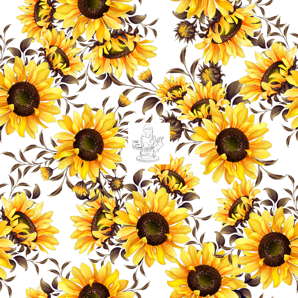 RTS -  Bronze Sunflowers - White Background Vinyl