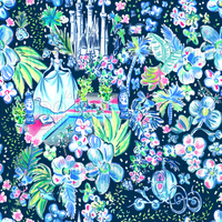 RTS - Princess Garden - Navy Waterproof Canvas