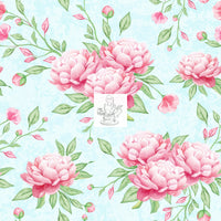 RTS -  Widow Bird Peonies Coordinate 1 - Pale Blue Vinyl