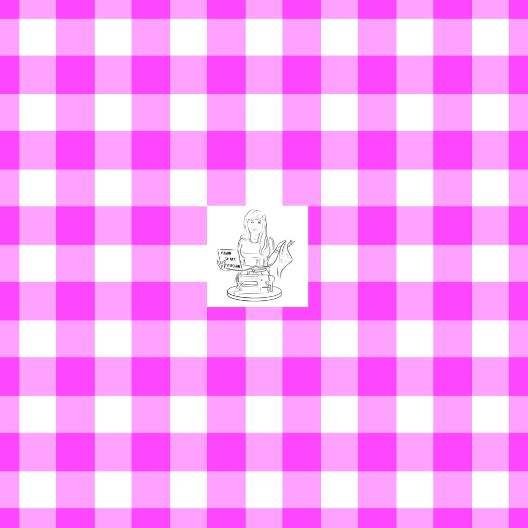 RTS - For the Love of Flowers Coordinate - Pink Plaid Vinyl