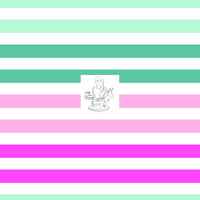 RTS - For the Love of Flowers Coordinate - Pink/Mint Stripes Vinyl