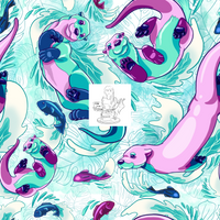 Clear Vinyl Design  -  Floating Otters