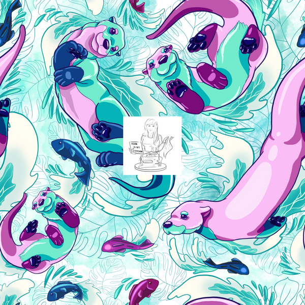 Clear Vinyl Design  -  Floating Otters