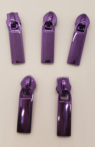 RTS Hardware - Set of 5 Zipper Pulls (#5) - Purple