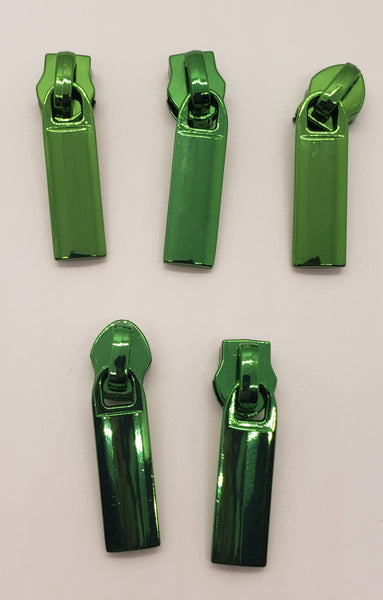 RTS Hardware - Set of 5 Zipper Pulls (#5) - Green
