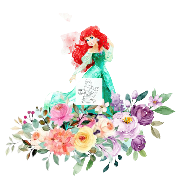Mermaid Floral Princess Panel