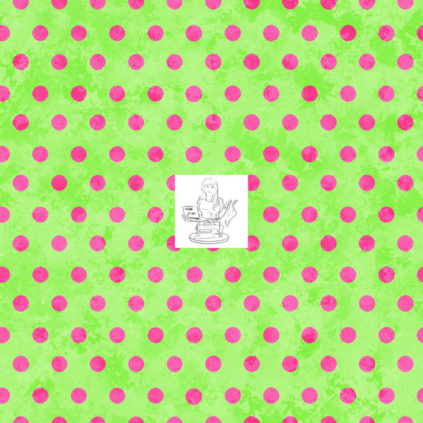 RTS - Sweet Treats Polka Dot Coordinate - Lime Green Vinyl