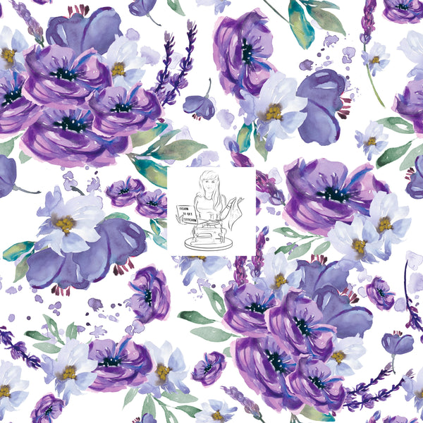 RTS -  Lavender Watercolor Floral Vinyl