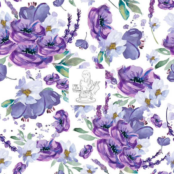 Clear Vinyl Design  - Lavender Watercolor Floral