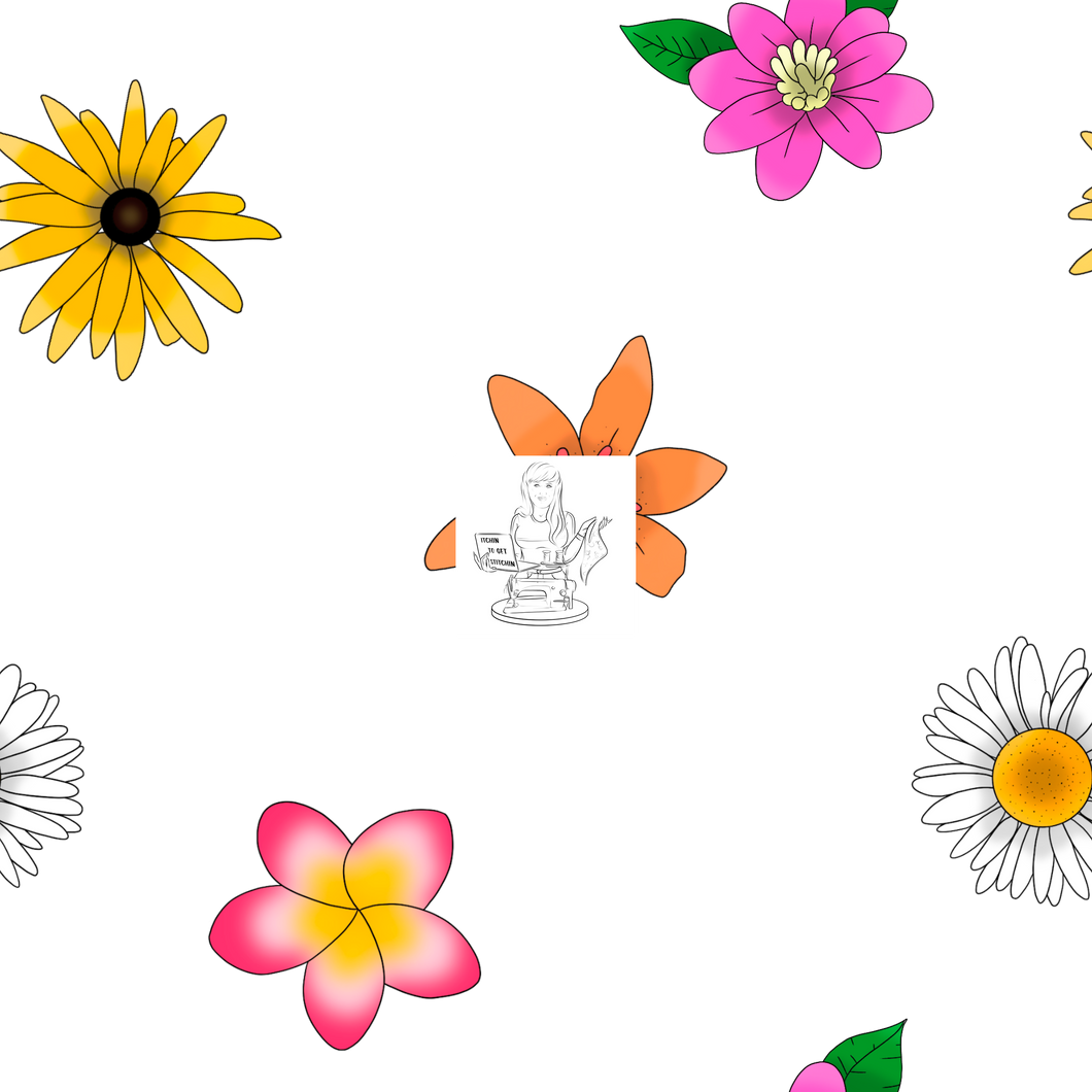 RTS -  Clear Vinyl Design  - Floral Faces flowers