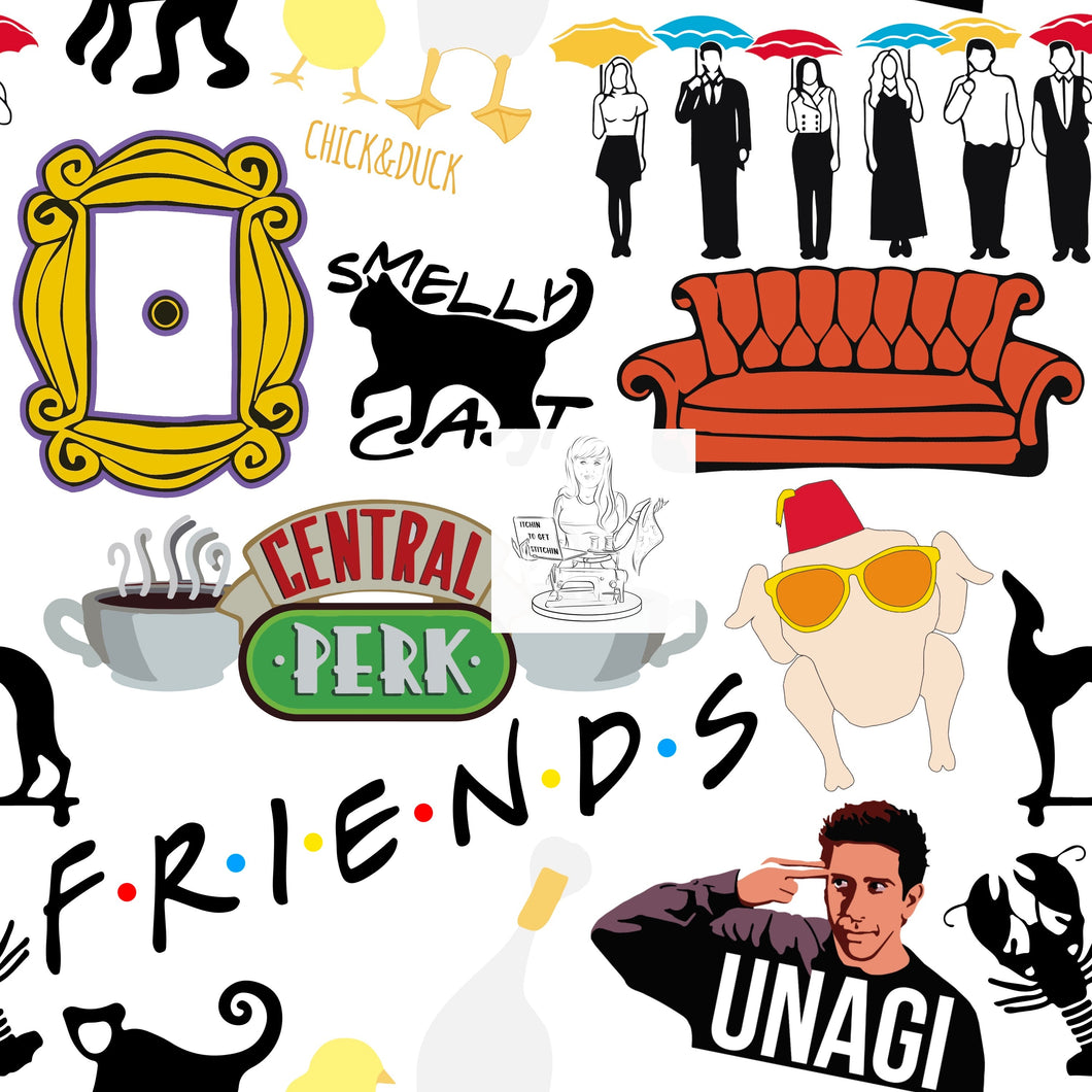 RTS -  Clear Vinyl Design  - Friends Motif