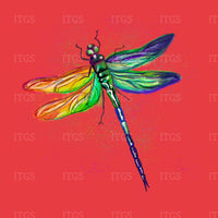 Dragonfly Dance Panel -  Reddish Orange