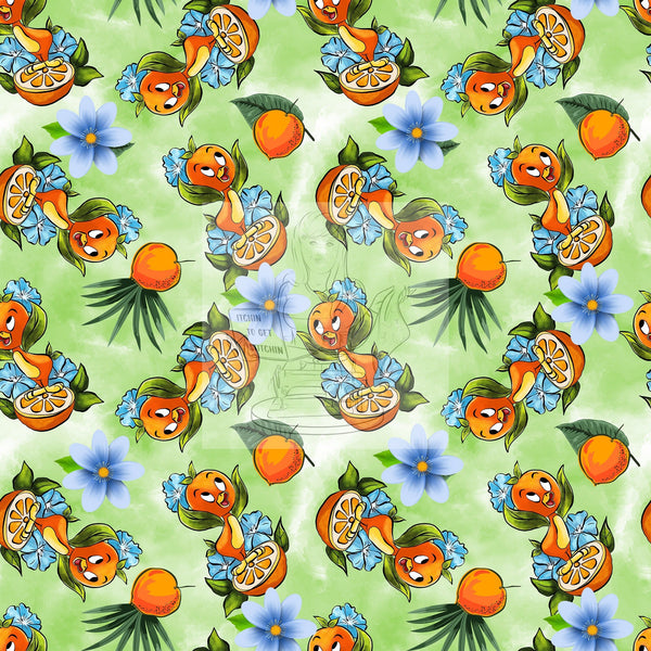 RTS -  Bloomin Orange Birds Cotton Woven