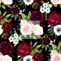 RTS- Burgundy Rose Floral Vinyl