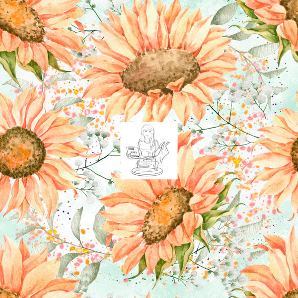 Peach Laiden Sunflowers - Lime