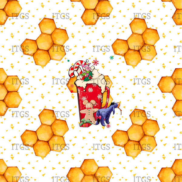 Honey and Latte Panel 2 - Honeycomb