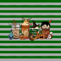 Wizard Drinks Panel - Olive Green Striped