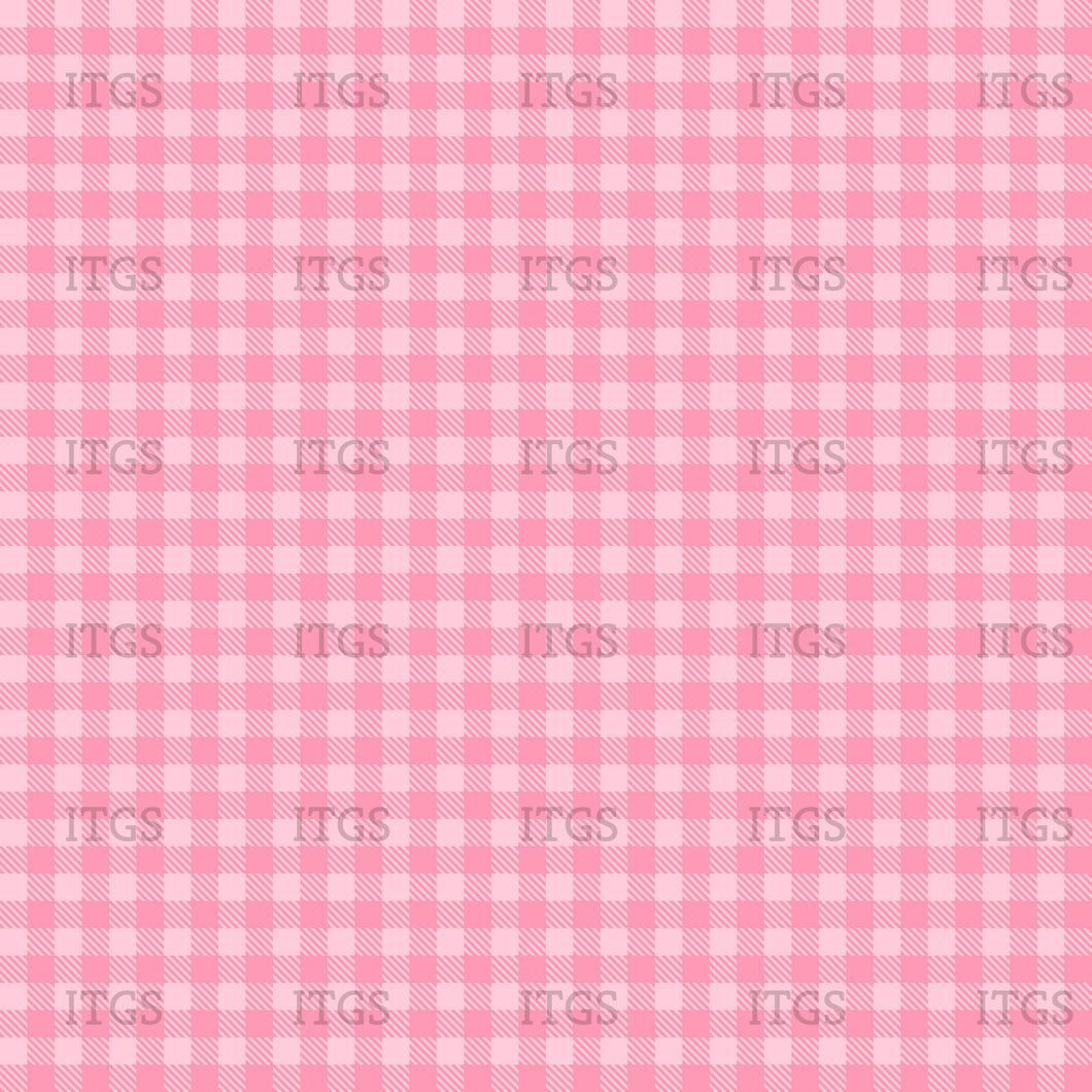 RTS - Kitty Crowd  Coordinate - Pink Plaid Vinyl