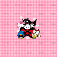 Kitty Crowd Panel 2 - Pink Plaid